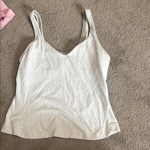 Lululemon Athletica White Sleeveless Fitted Camisole